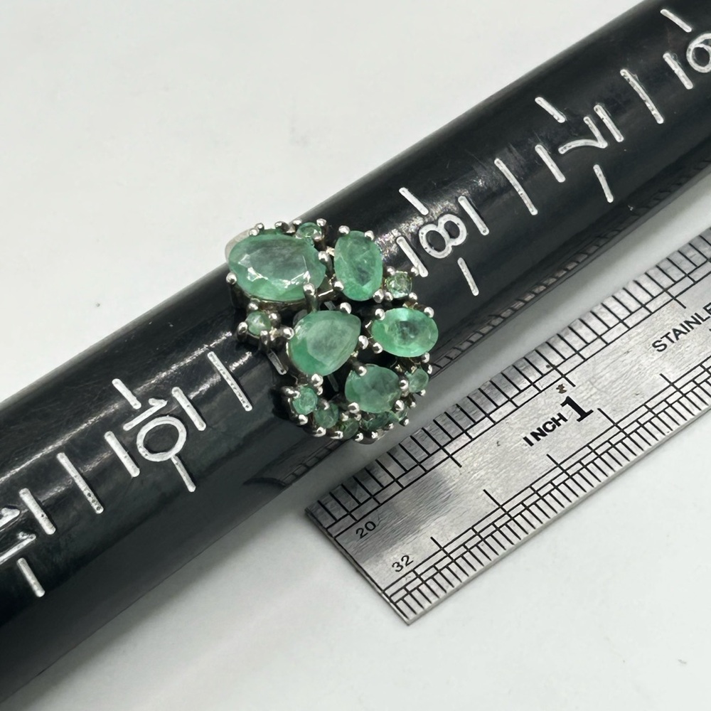 Sterling Silver Emerald Ring - Size 9 - image 7